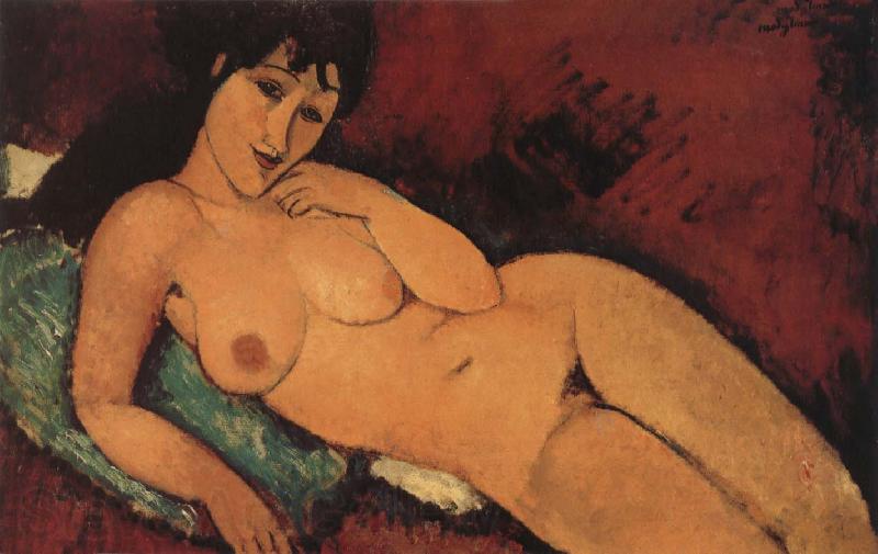 Amedeo Modigliani Nude on a blue cushion Norge oil painting art
